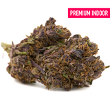 Deep purple and green cannabis buds from Jimi Hendrix Indoor THCa Flower with trichomes