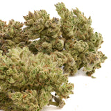 Light green Sauerkraut THCa Hemp Flower with orange hairs and white trichomes