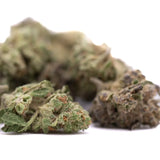 After dark thca greenhouse smalls with frosty green and brown cannabis buds resembling sunset sherbet and gush mints thca flower
