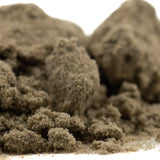 Clumpy textured banjerine thca kief in muted beige showcasing paradoxical citrus aroma for wholesale positioning