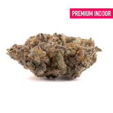 Blue Cookies THCa Indoor Flower: dense cannabis bud covered in trichomes for premium quality