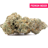 Premium Blueberry Kush THCa Flower: Dense Indoor Bud with Green and Orange Hues