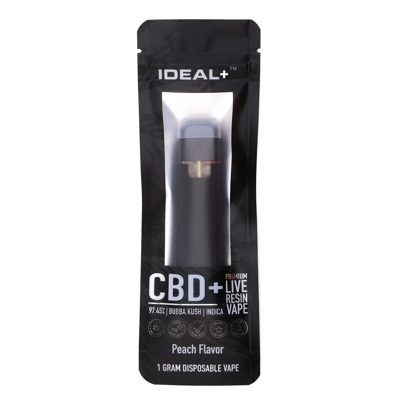 Bubba Kush 97.44% CBD Disposable Vape Peach - THCa Vapes - Ideal Plus Hemp Flower Co. Bubba Kush 97.44% CBD Disposable Vape Peach - THCa Vapes - Ideal Plus Hemp Flower Co.