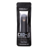 Bubba kush cbd disposable vape with live resin extraction in a sleek matte black package with transparent window display