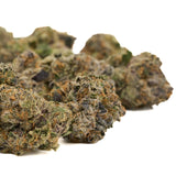 Dried Candy Rain Indoor THCa Flower hemp flower with green orange purple hues coated in trichomes
