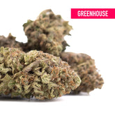 Greenhouse cherry truffle thca hemp flower with dense green and brown buds featuring chemdog special reserve and cherry lime notes