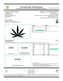 Cannabinoid analysis of Early Nueve’s CBD Hemp Flower Full-Term Cheesy Kush product