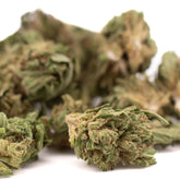 Dried early nueve cbd hemp flower full-term smalls with dense greenish brown texture and visible trichomes cbd smalls flower