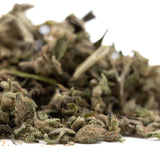 A pile of green brown and gray dried cannabis buds from froot by the foot full-term thca trim for mental clarity use