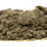 A mound of fine olive green thca kief sand from froot by the foot thca kief full-term by auto genetics nostalgic candy character