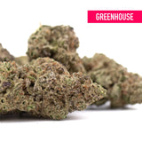 Greenhouse gas thca flower cannabis buds with dense textured green and brown hues featuring authentic og kush gas profile