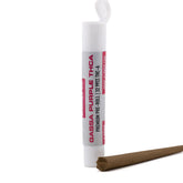White cylindrical tube of gassa purples thca blunt in red text containing 1 gram elevated cbg cannabis product