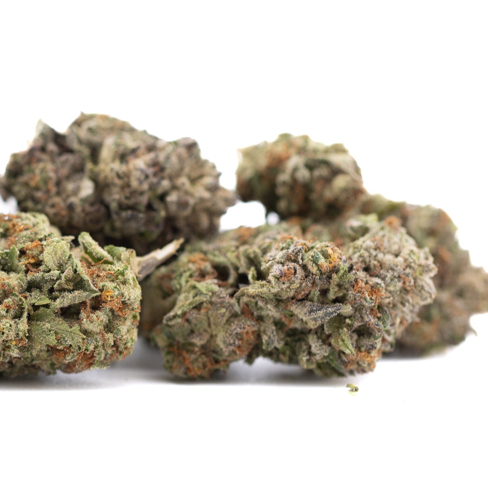 Gelato THCa Hemp Flower: Dense Green Orange Bud with Resin Glands