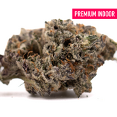 Frosty Granny Crack Indoor THCa Flower with purple and orange hairs, premium green crack cannabis bud