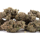 Mature hooch thca hemp flower with dense frosty buds in earthy green brown and orange tones for indica innovation