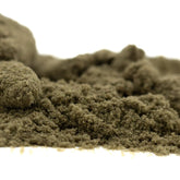 A mound of textured mossy green artificial grass representing jelly donut kief hemp flower by louis xiii genetics