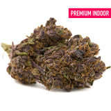 Deep purple and green cannabis buds from Jimi Hendrix Indoor THCa Flower with trichomes