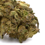 Lemon Cherry Gelato THCa Flower Full-Term hemp flower with dense green purple buds and frosty trichomes