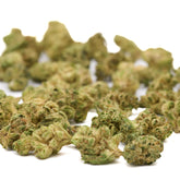 Pile of dried MAC #1 THCa Hemp Flower Wholesale Smalls for sale