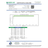 Badger labs certificate of analysis showing cannabinoid profiles and mg per gram for mac thca kief to buy thca kief online