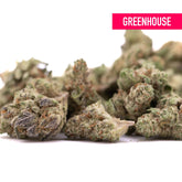 Dense frosty green and purple greenhouse hemp flower nectarine jelly thca smalls cannabis buds by Greenhouse