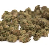 Pineapple Express THCa hemp flower smalls with green purple buds