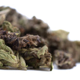 Dried RNA cbd hemp flower full-term smalls with green brown and purple hues showcasing cbg hemp flower quality