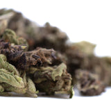 Dried RNA cbd hemp flower full-term smalls with green brown and purple hues showcasing cbg hemp flower quality