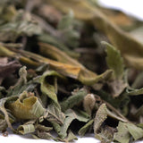 Dried sage leaves with green and yellow hues and fine hairs in rozay cake greenhouse thca trim wholesale hemp flower
