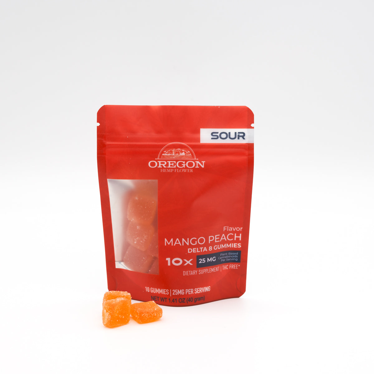 Sour Mango Peach Delta 8 Gummies 250mg - 10 Pack - CBD