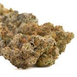 Dense trichome-covered Star Child Indoor THCa Flower with interstellar overdrive hues