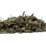 A pile of dried greenish brown oregano leaves with textured edges for turtle taffy full term thca shake cannabinoid content
