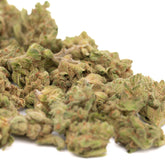 Pile of dried Vanilla Frosting hemp flower buds from dessert cannabis strain wholesale smalls