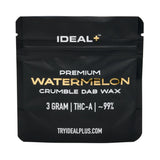 Black pouch of Watermelon 95% THCa Crumble Dab Wax showcasing premium hemp flower dab wax