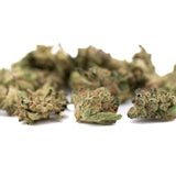 White Runtz THCa hemp flower full-term smalls with light green buds and orange hairs