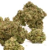 White Truffle THCa Flower showcasing orchard-lime synergy with green, orange, and purple buds