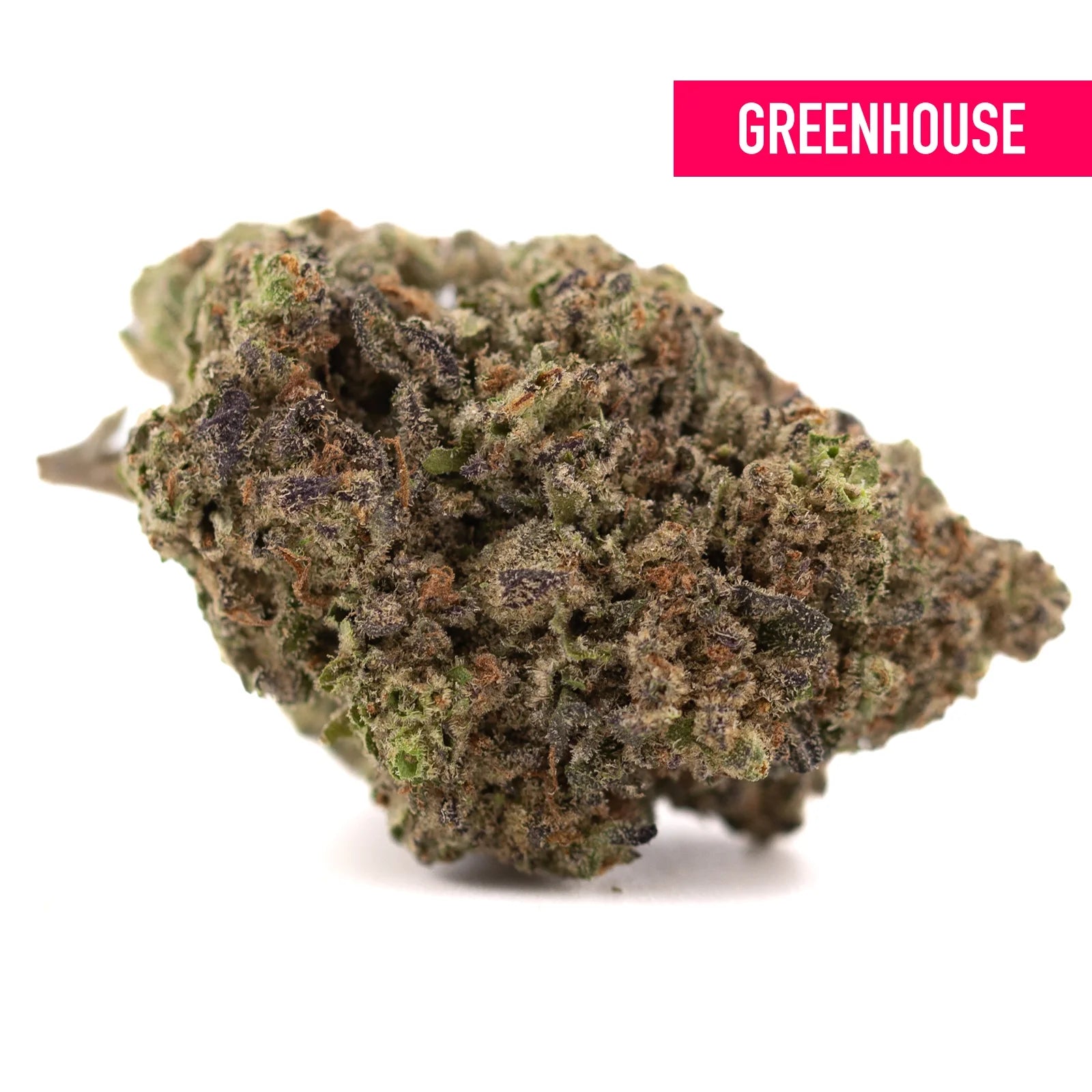 A dense resinous zushi thca hemp flower greenhouse bud with green brown hues and tropical flavor trichomes