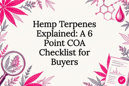 Decorative hemp terpene checklist title card