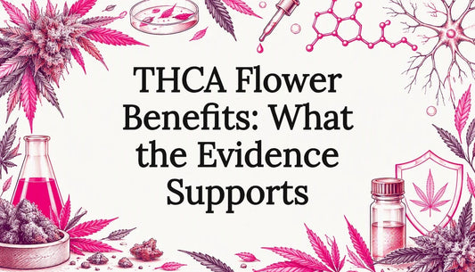 Botanical and research-themed THCA title card