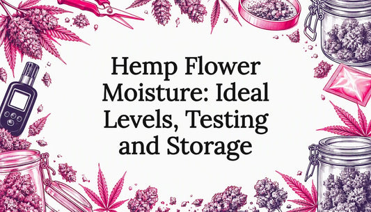 Sketch of hemp flower and storage tools