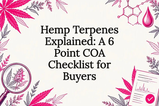 Decorative hemp terpene checklist title card
