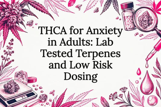 Decorative THCA anxiety title card illustration