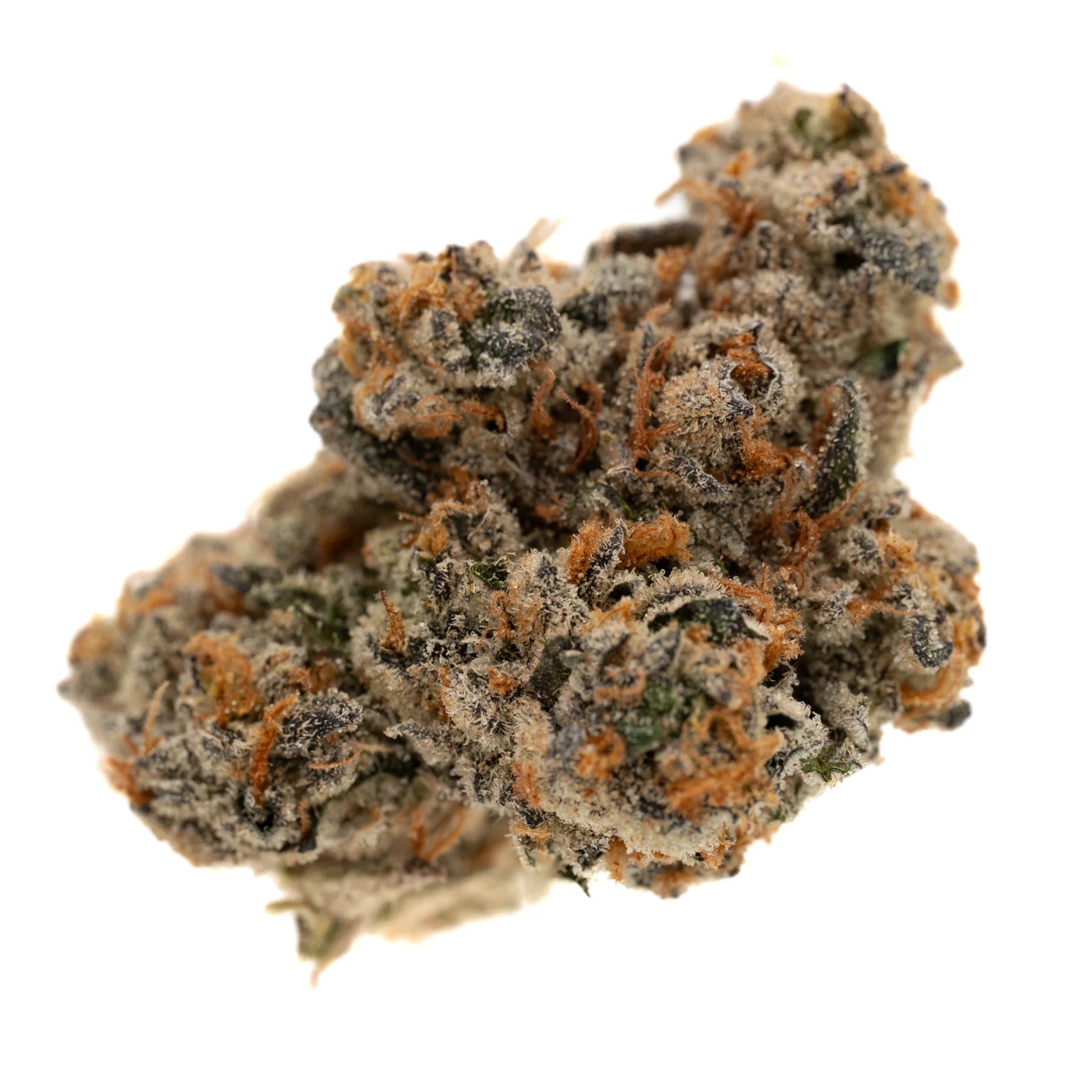 Dried Cadillac Rainbow Indoor THCa Flower Wholesale with orange hairs and white trichomes