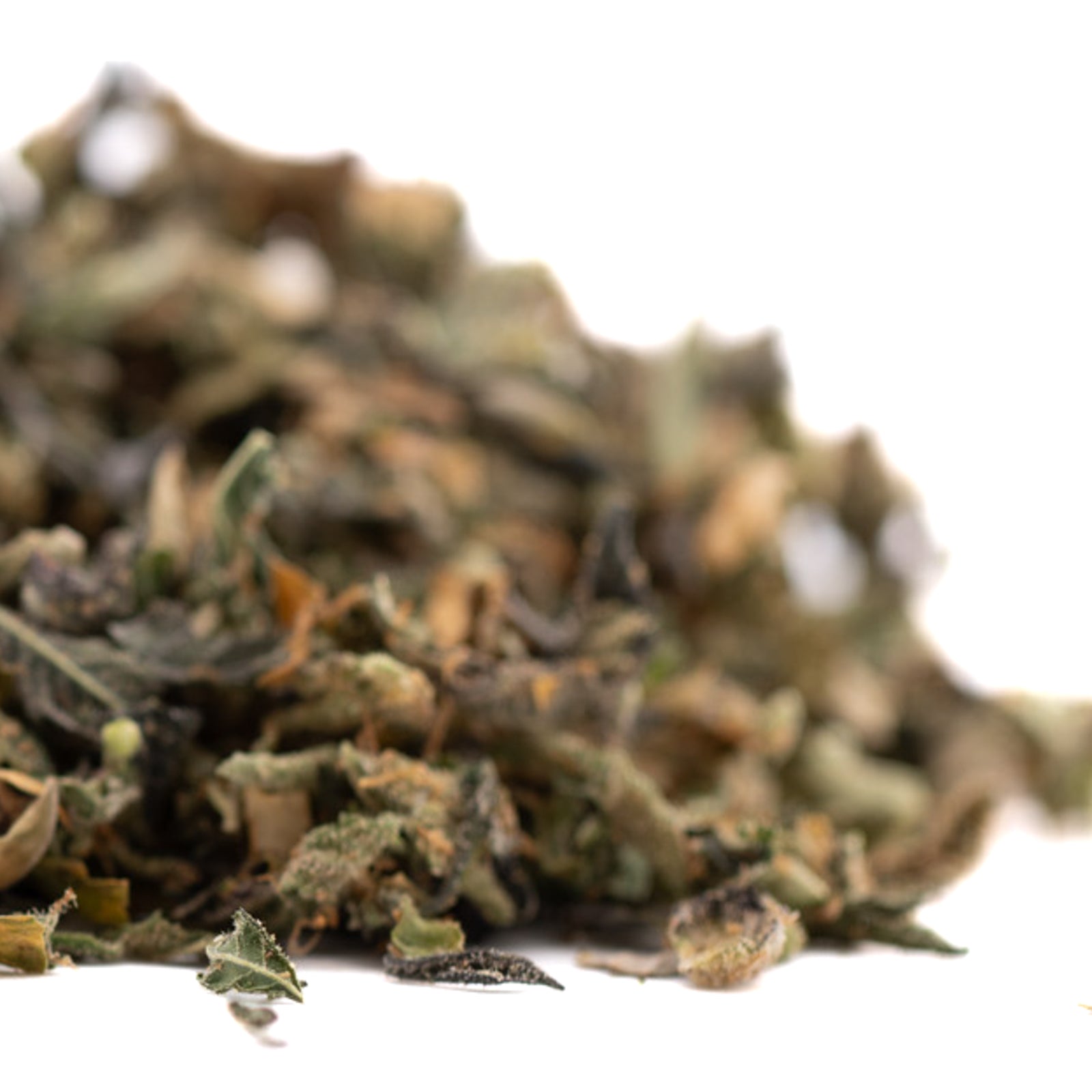 Dried loose leaf green crack tea with purple city genetics sour apple flavor