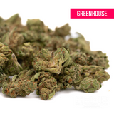 Pile of green and brown cannabis buds from Guava Tartz Greenhouse THCa Flower Smalls Wholesale