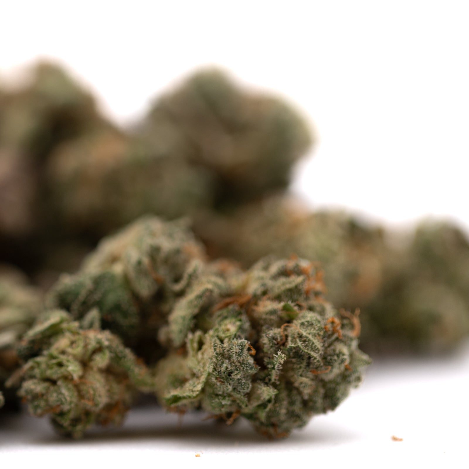 Pile of dried Purple Wedding Indoor THCa Flower Smalls showcasing wedding cake hemp flower