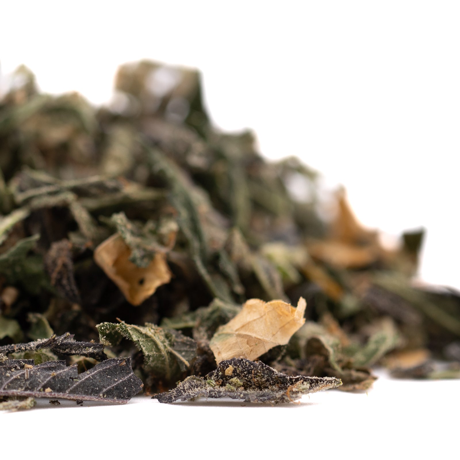 Dried green and brown loose-leaf tea for Tropical Punch Indoor THCA Trim Northern Lights