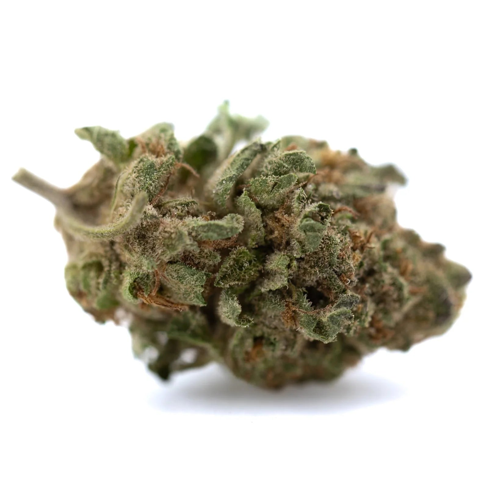 After dark thca greenhouse smalls dense green cannabis bud with fine trichomes and brown pistils thca flower