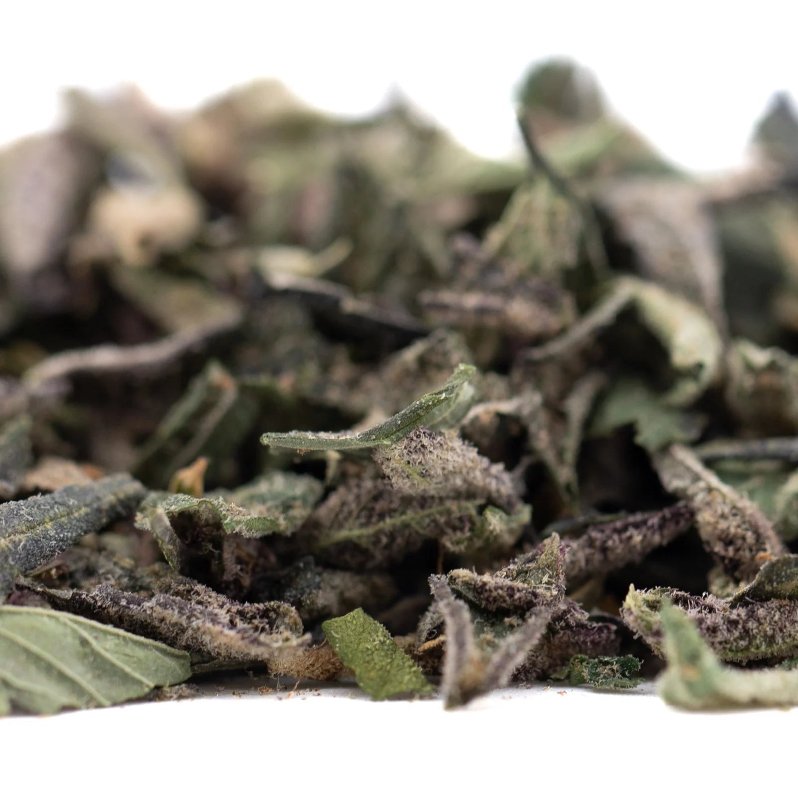 Dried mint green banana kush THCa trim hemp flower loose and aromatic