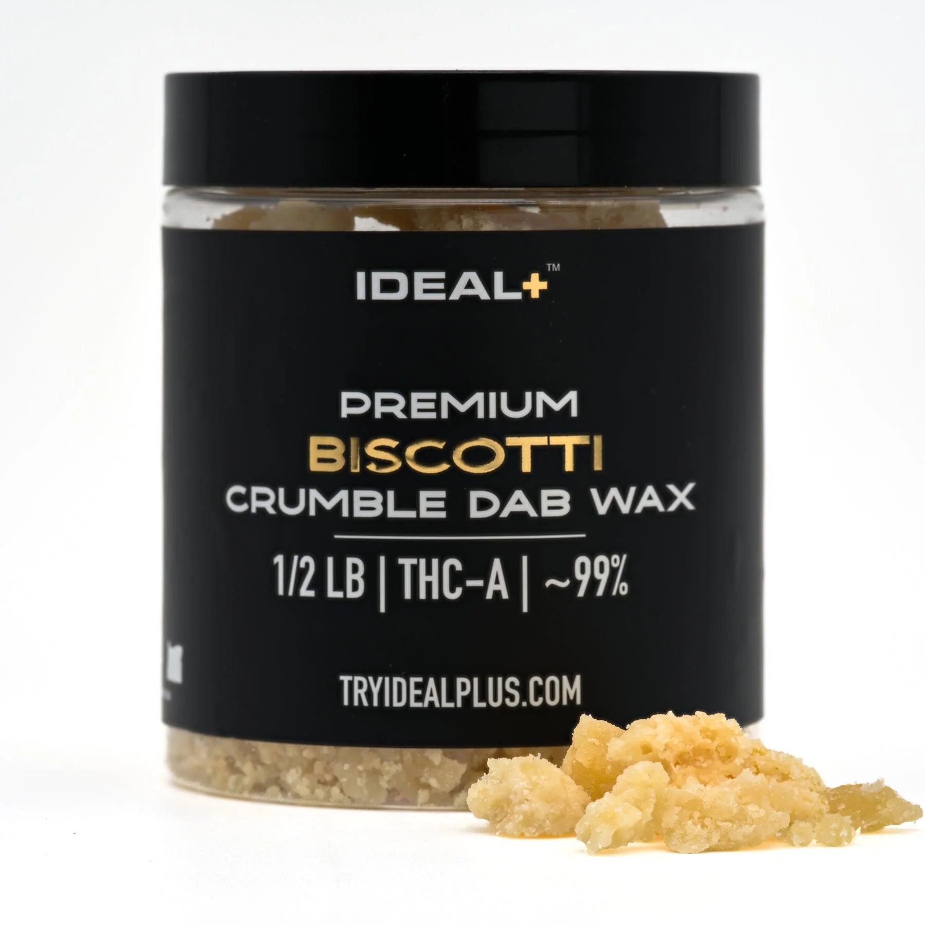 Jar of Biscotti 94.67% THCa Crumble Dab Wax with Girl Scout Cookies flavor